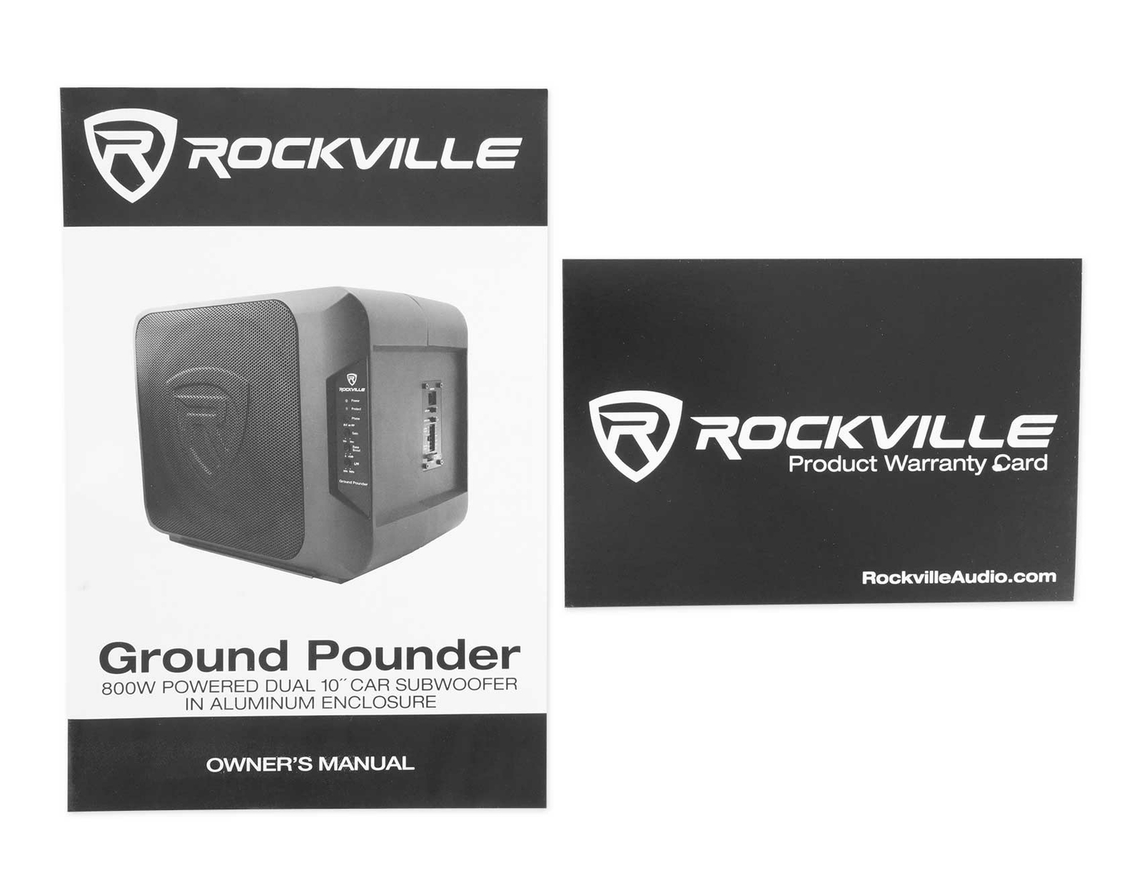 Rockville Ground Pounder 800w Powered Dual 10" Car Subwoofer/Aluminum Enclosure