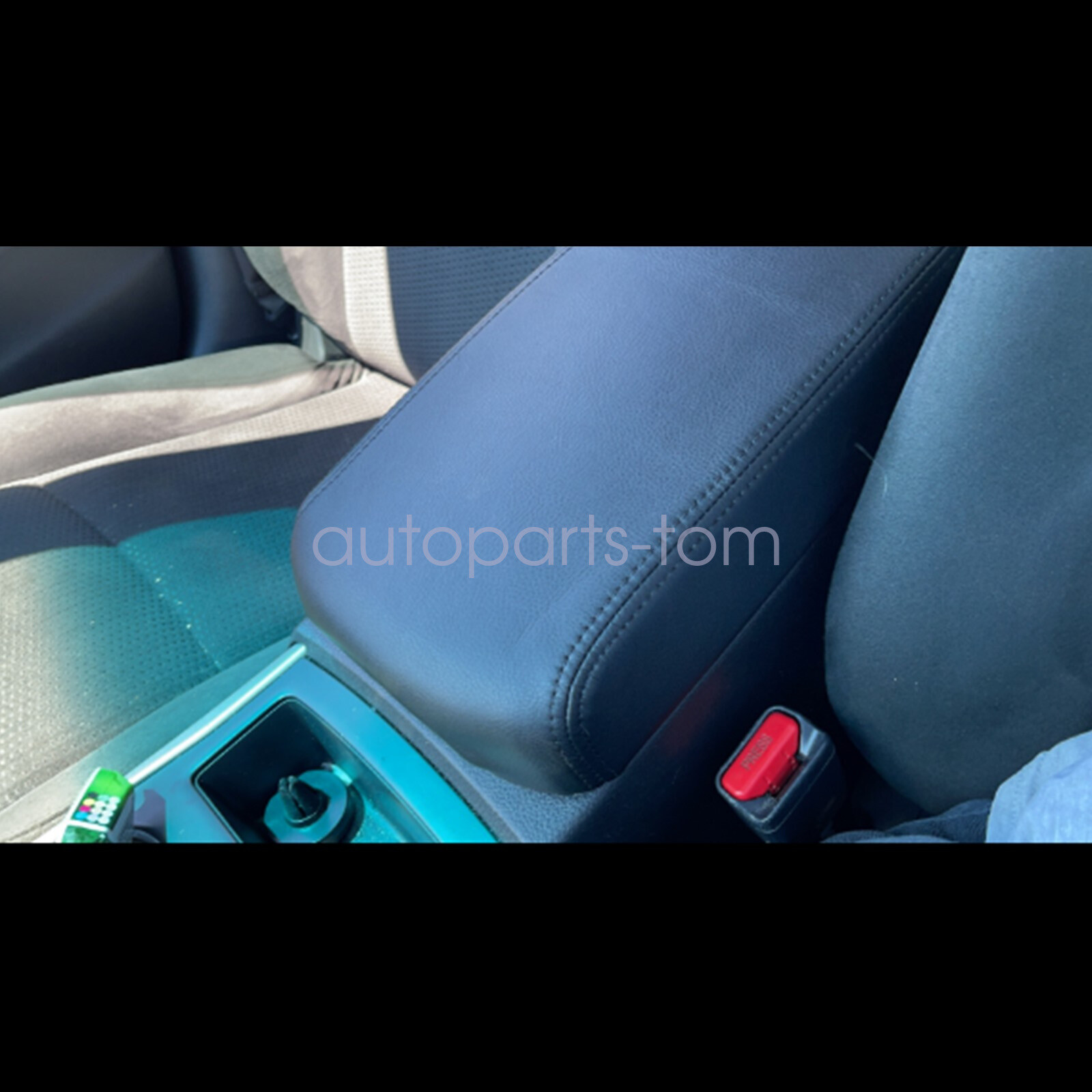 FOR 2013-2018 Nissan Altima Black Leather Center Console Armrest Cover