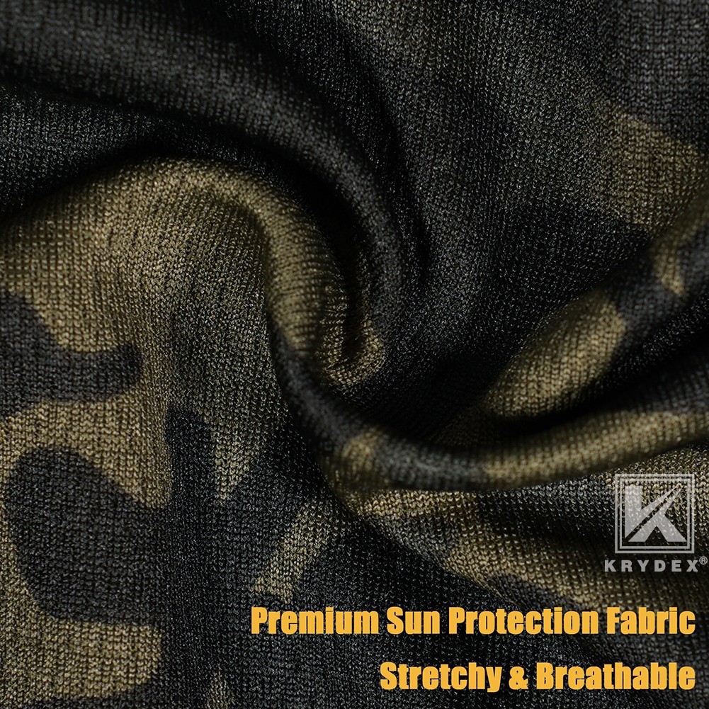 KRYDEX Tactical Face Mask Balaclava Full Head Neck Wrap Quick Dry Black MC Camo