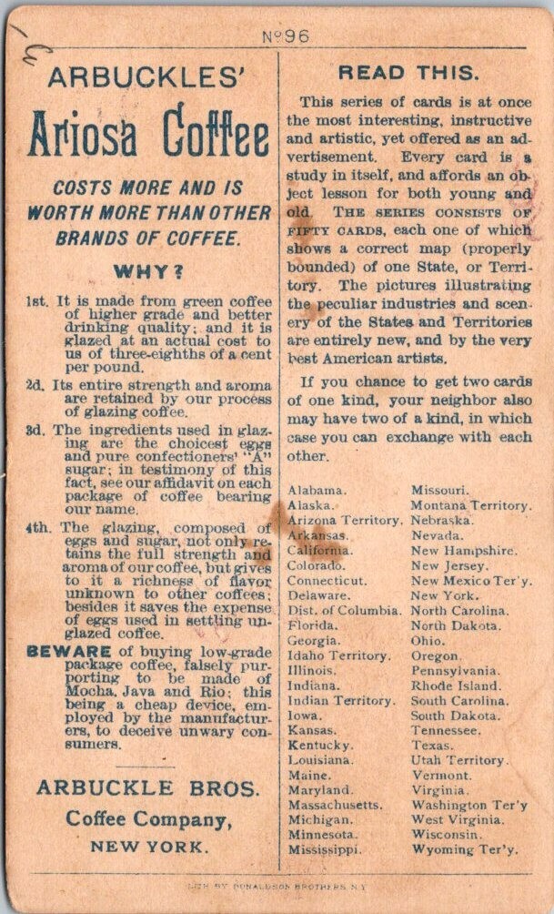 Arbuckle Bros Coffee North Dakota Wheat Fields Reaping Sowing Horse Drawn A JQV2