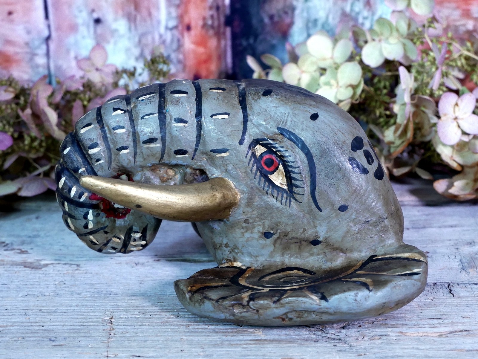 Elephant Mask Wood Handmade Nahua Guerrero Mexican Folk Art