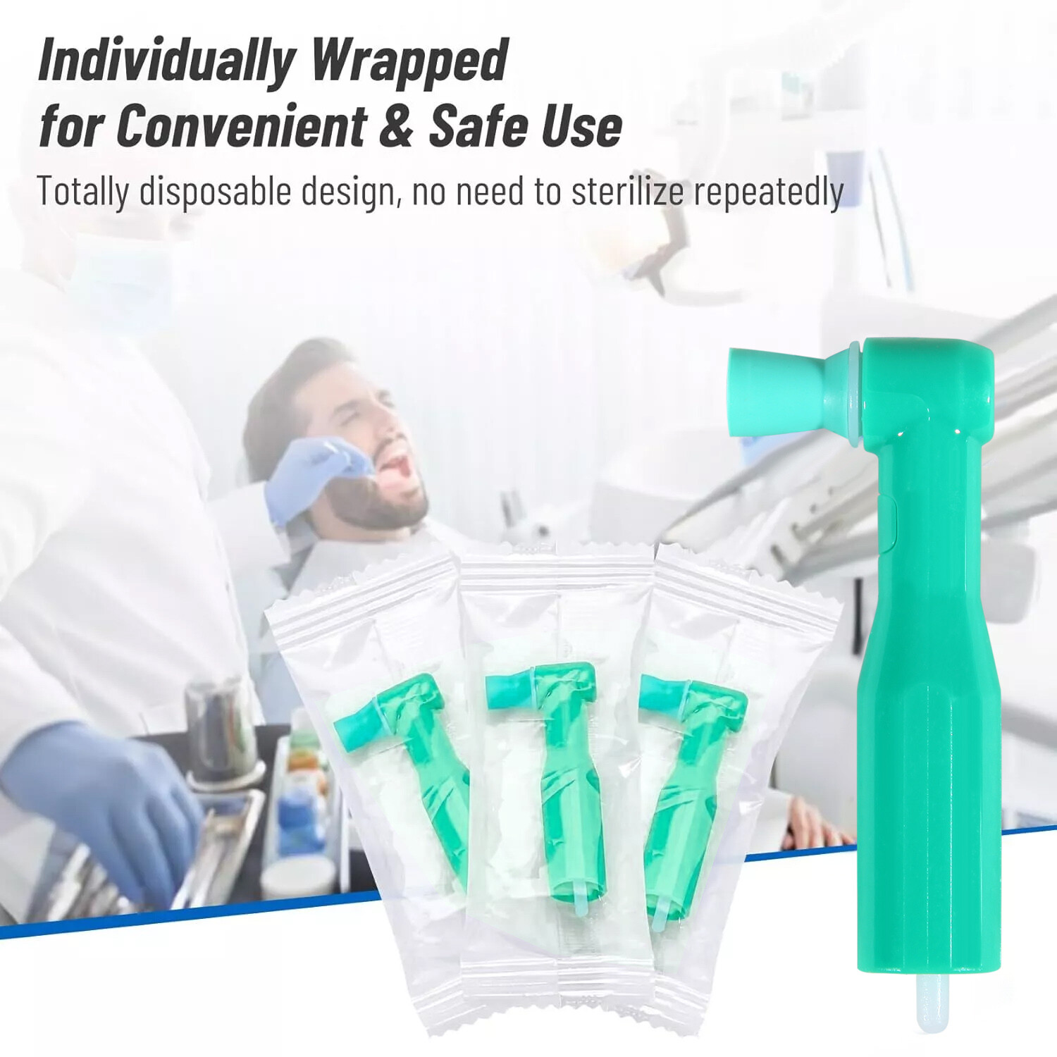 Dental Disposable Prophy Angles 100 to 1000 Soft Cup Latex Free Right Angle 90°