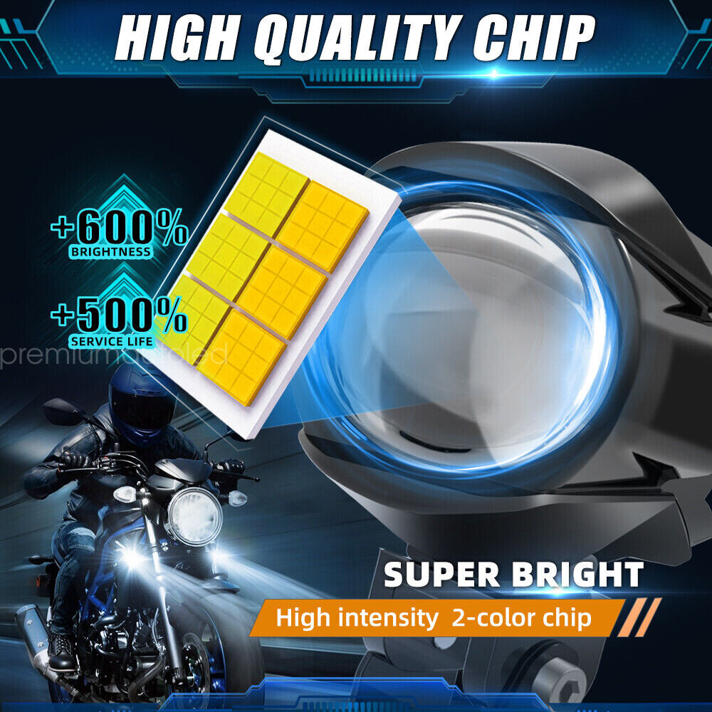 2Pc 3inch LED Spot Work Light Fog Lamp Driving Headlight Yellow White Motorcycle