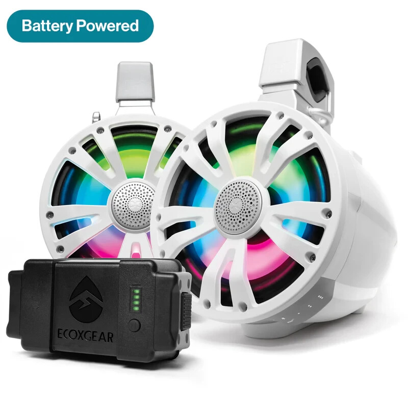 ECOXGEAR ExtremeTower Bluetooth Speakers TB8 - 1 Battery Powered + 1 Passive