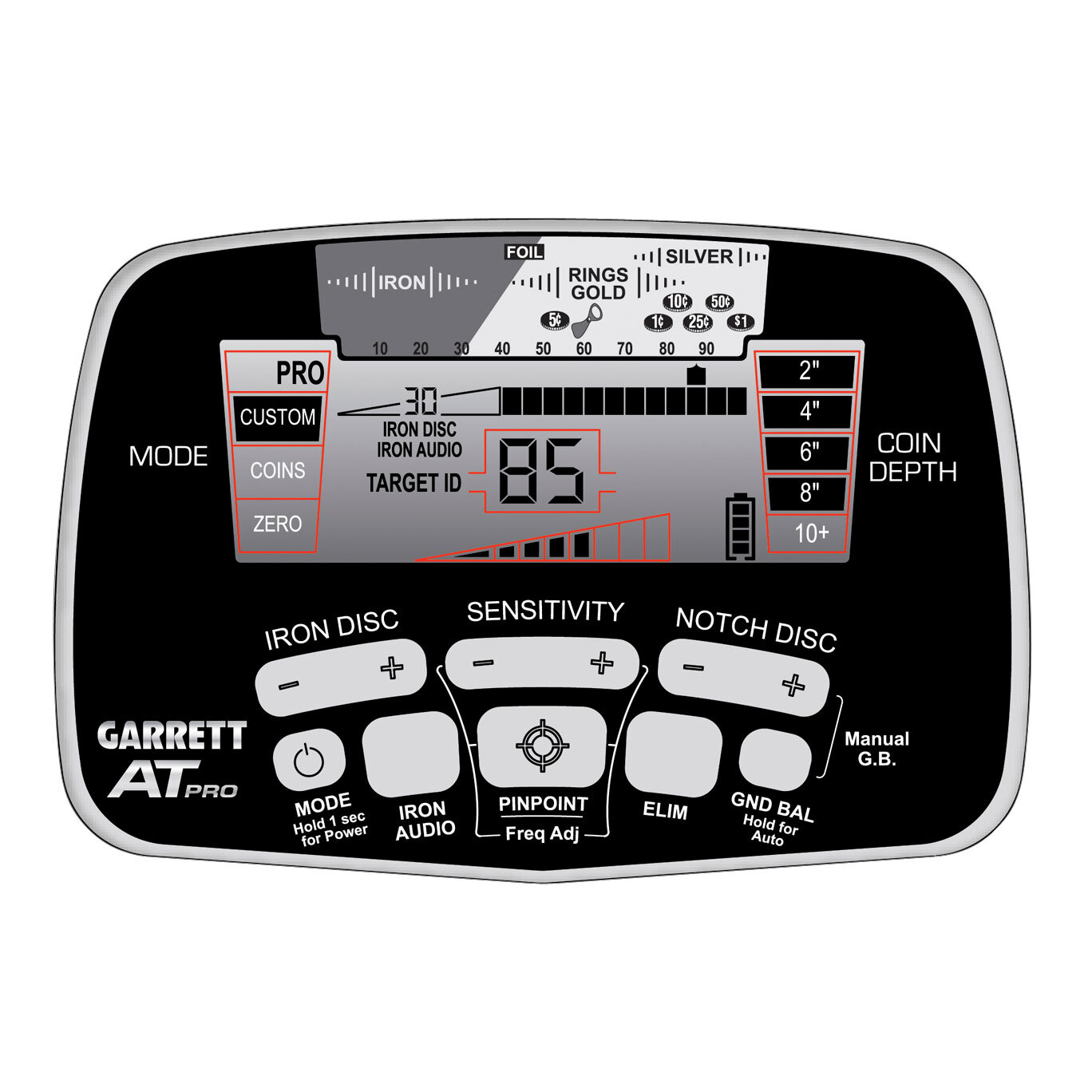 Garrett AT Pro Underwater Waterproof Metal Detector, MS-2 Headphones, Carry Bag