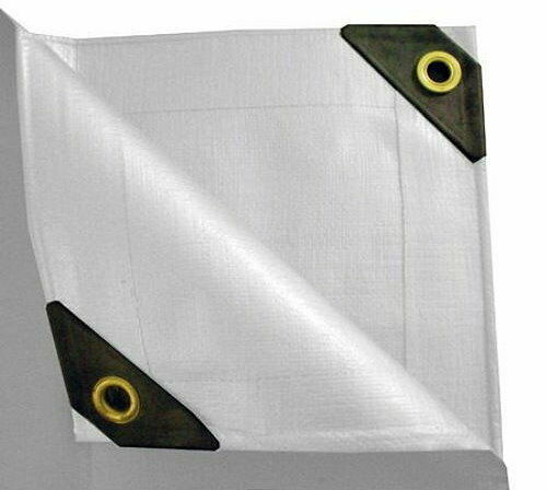 12 mil Heavy Duty Canopy Tarp Rain 3X Coated UV Sun Shade WHITE