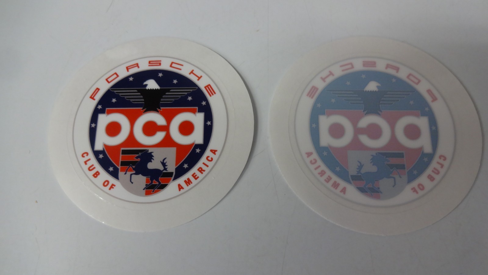 PCA Porsche Club of America Window Stickers (2) Decal Round 2.25" Diameter