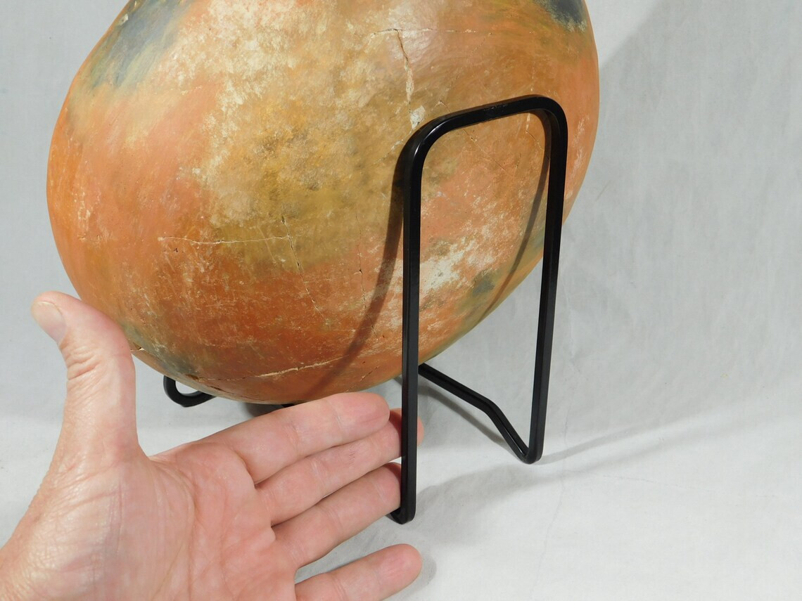 Easel Display Stand Black Metal Large Size Scroll Design