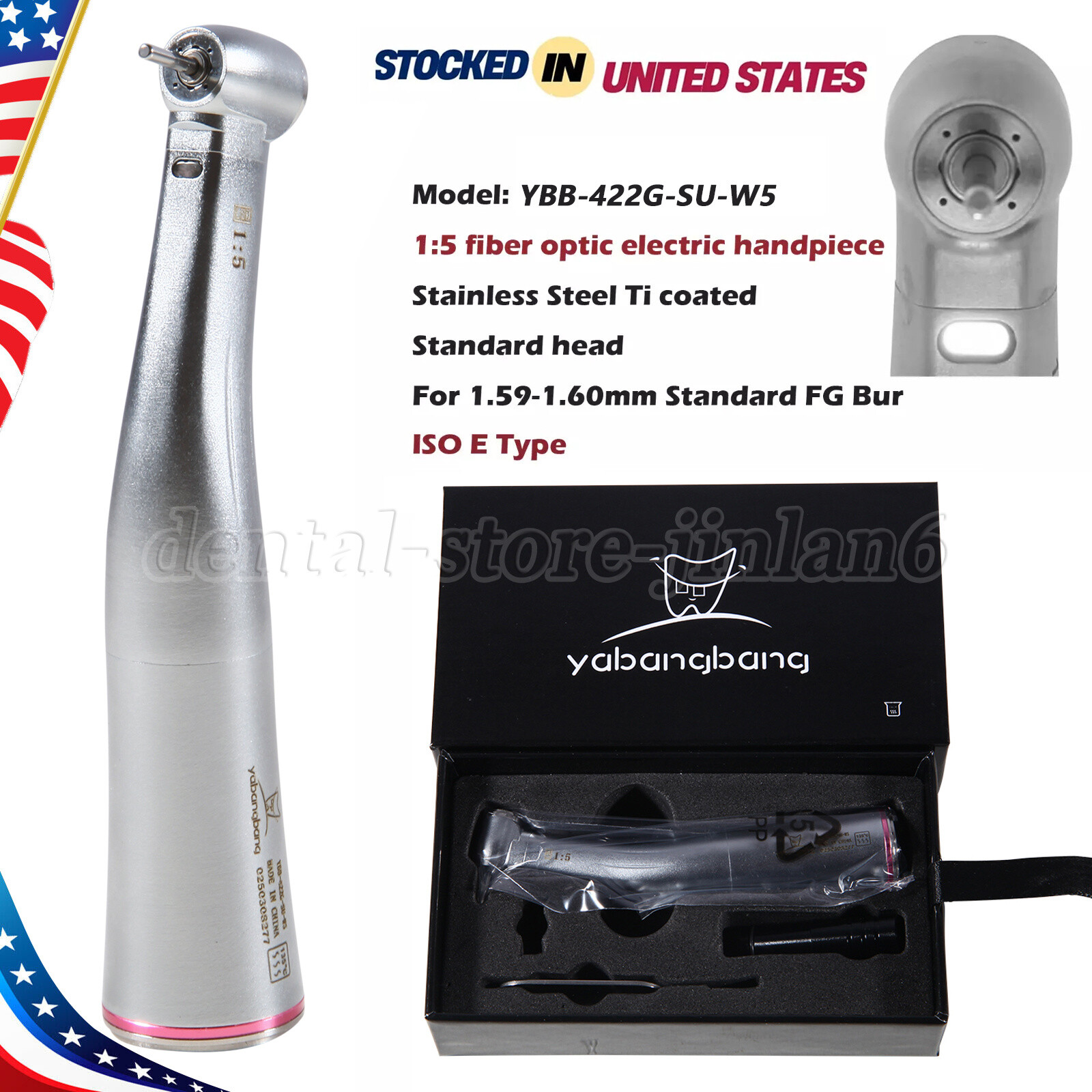 NSK Style Dental Brushless LED Electric Micro Motor 1:1 1:5 1:4.2 Handpiece USA