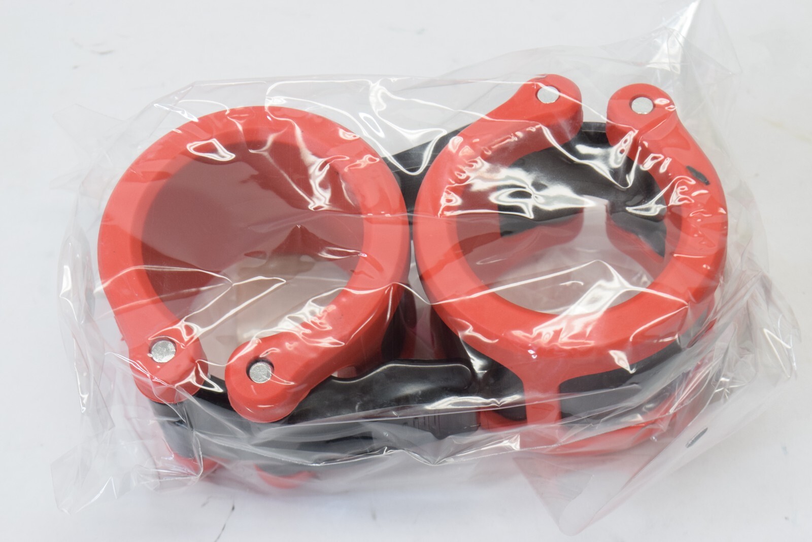 Clout Fitness 2" Locking Barbell Collar Quick Latch Rubber Bar Clamp Red 1 Pair