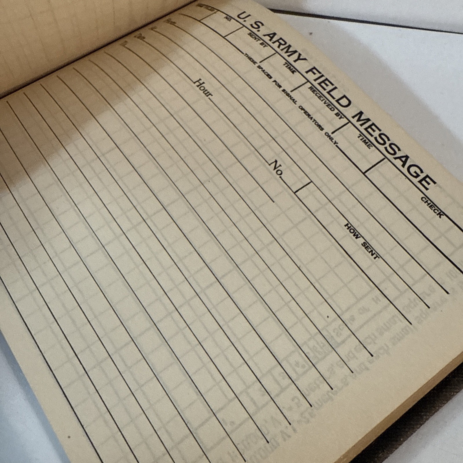 1917 WWI US Army Field Message Book Semaphore Code Mostly Unused Carbon Copy