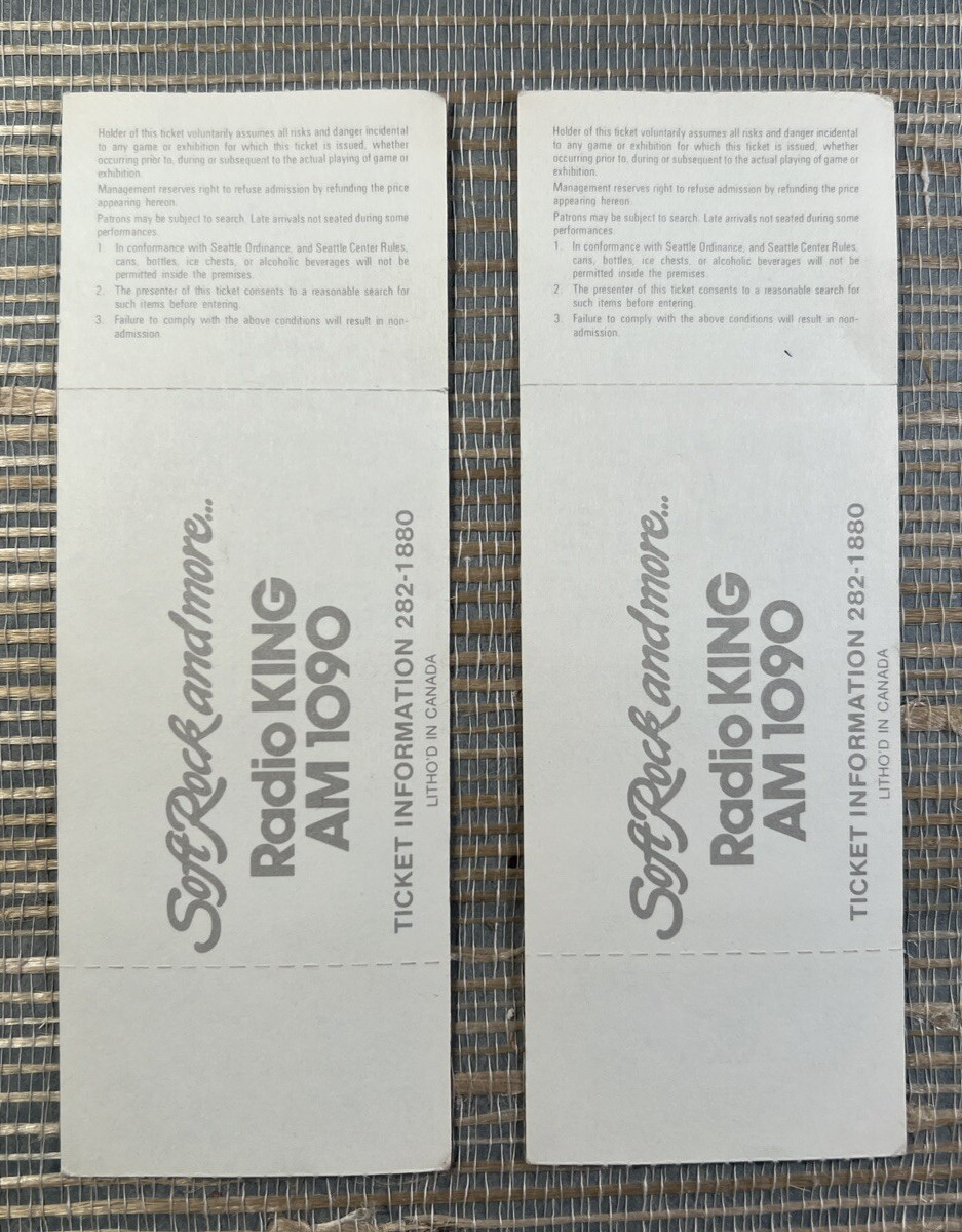 Pair of Graham Parker Unused 1982 Concert Ticket Portland Oregon Rock