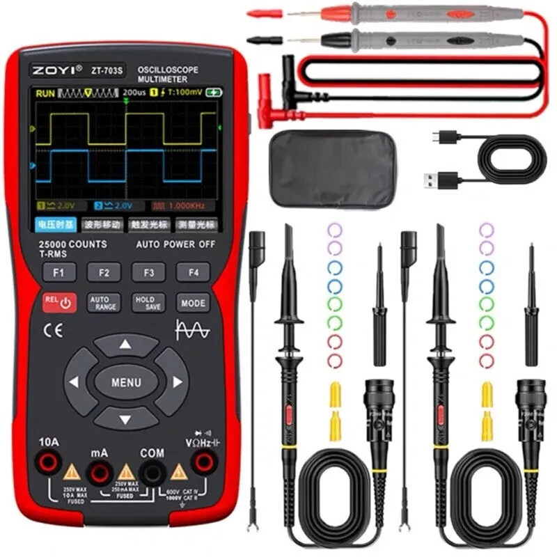 ZOYI ZT-703S 3-in-1 Dual Channel 50MHz Oscilloscope Multimeter Signal Generator