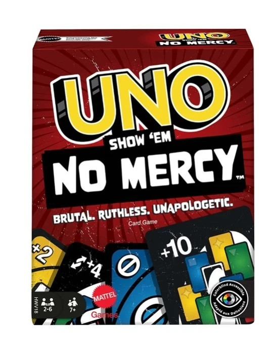 mattel UNO Show em No Mercy Card Game for Kids, Adults & Family Night, Parties
