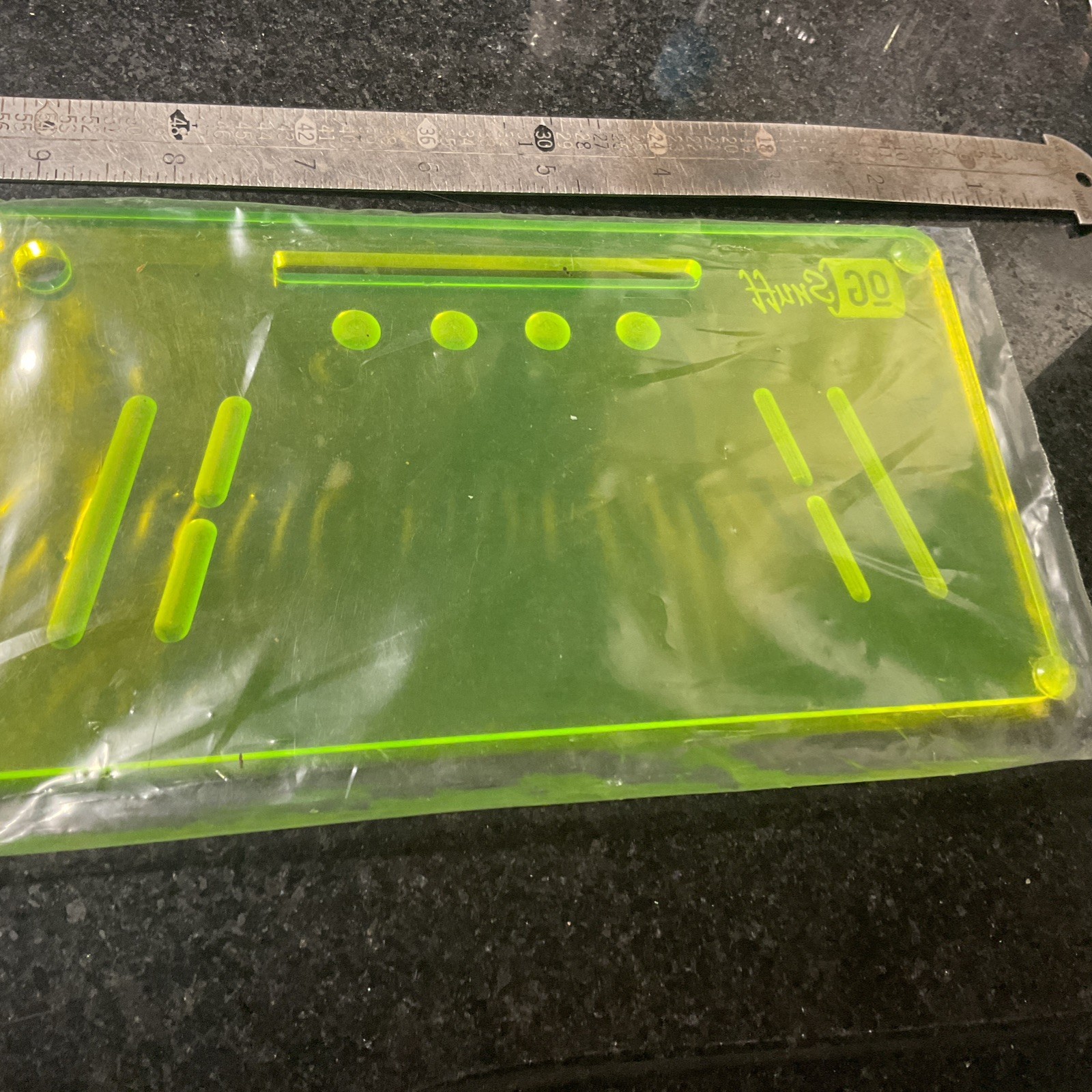 OG SNUFF Board V2 Acrylic Neon Green (UV) Translucent Snuff Tray Authentic 8x4”