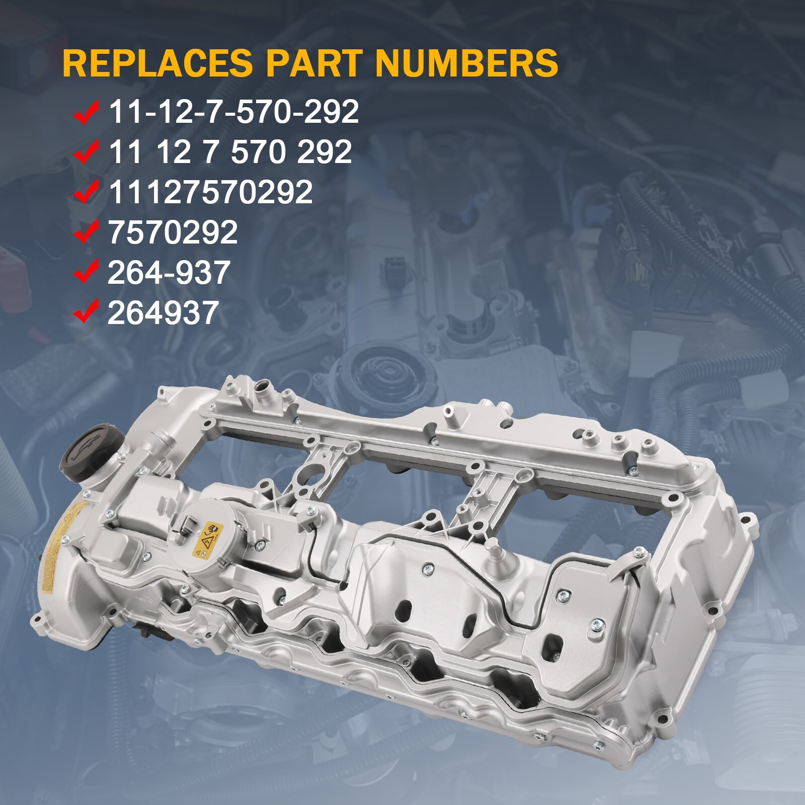 ALUMINUM Valve Cover w/ Gasket & Cap For BMW 135i 335i 535i 640i 740i X3 X5 N55