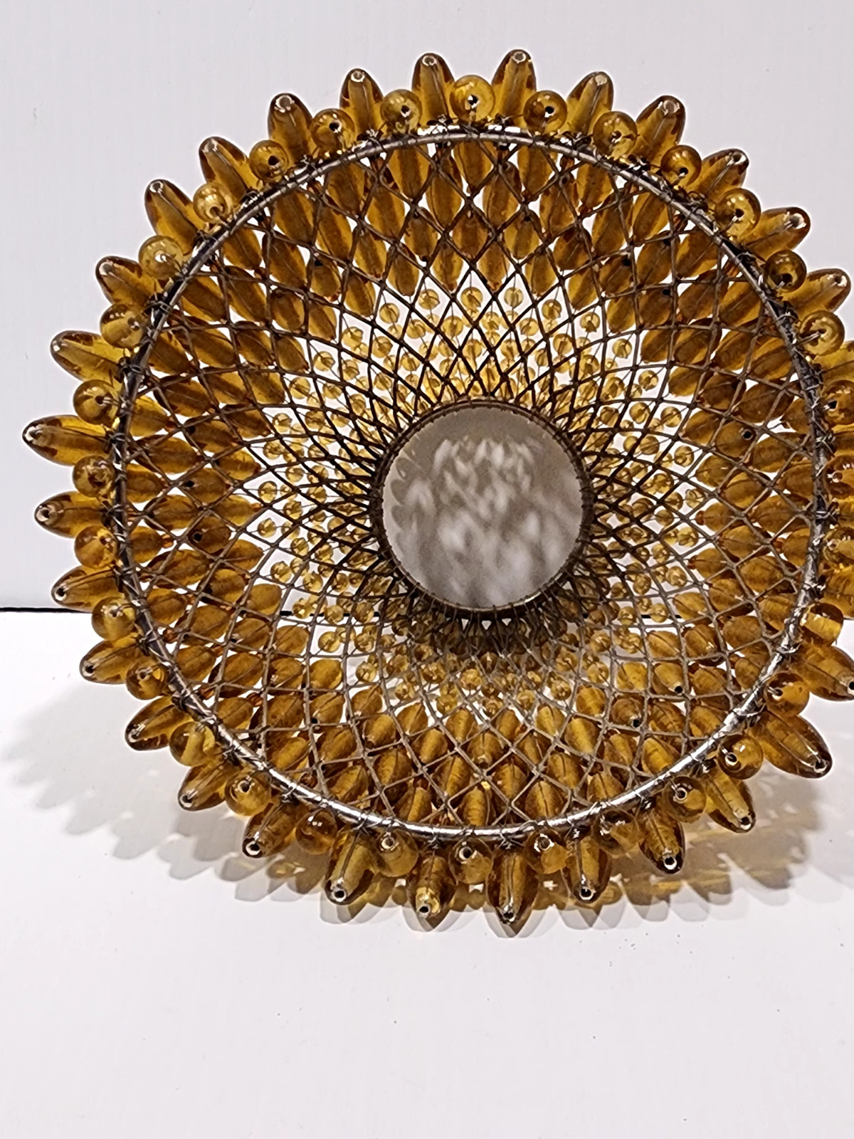 Pottery Barn Amber beaded Candle Lamp Shade