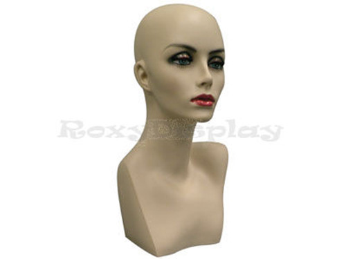 2PCS Female Mannequin Head Bust Wig Hat Jewelry Display Skin #MD-PH17 X2