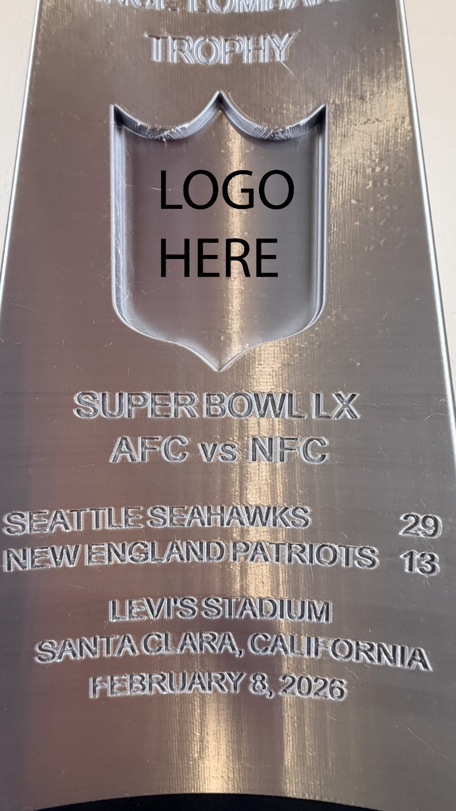 19” Superbowl Custom Trophy Like - ANY SB Fantasy Game, Team, Year Seahawks LX