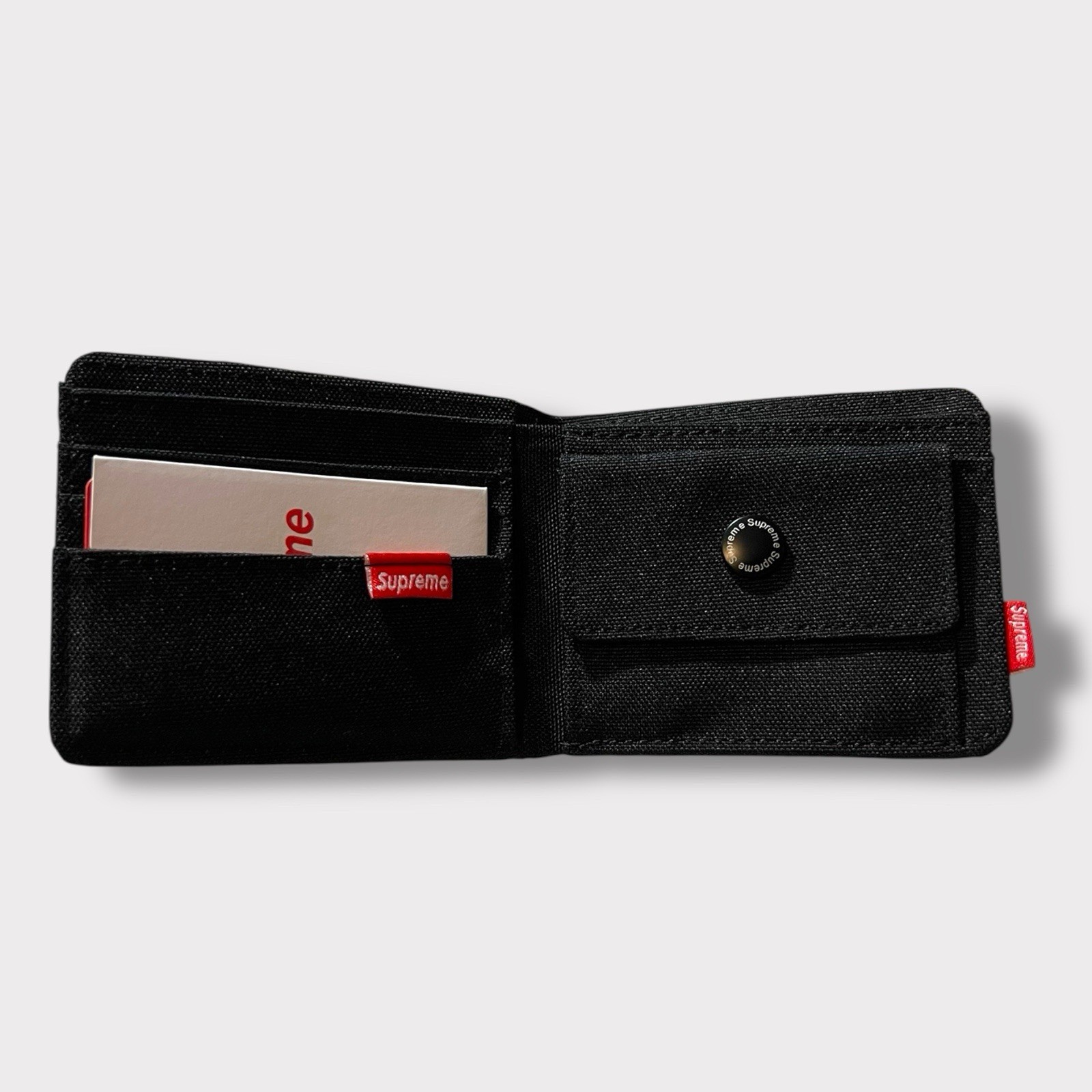 Supreme Wallet With Coin Pocket Pouch NEW DEADSTOCK Black Color Bifold