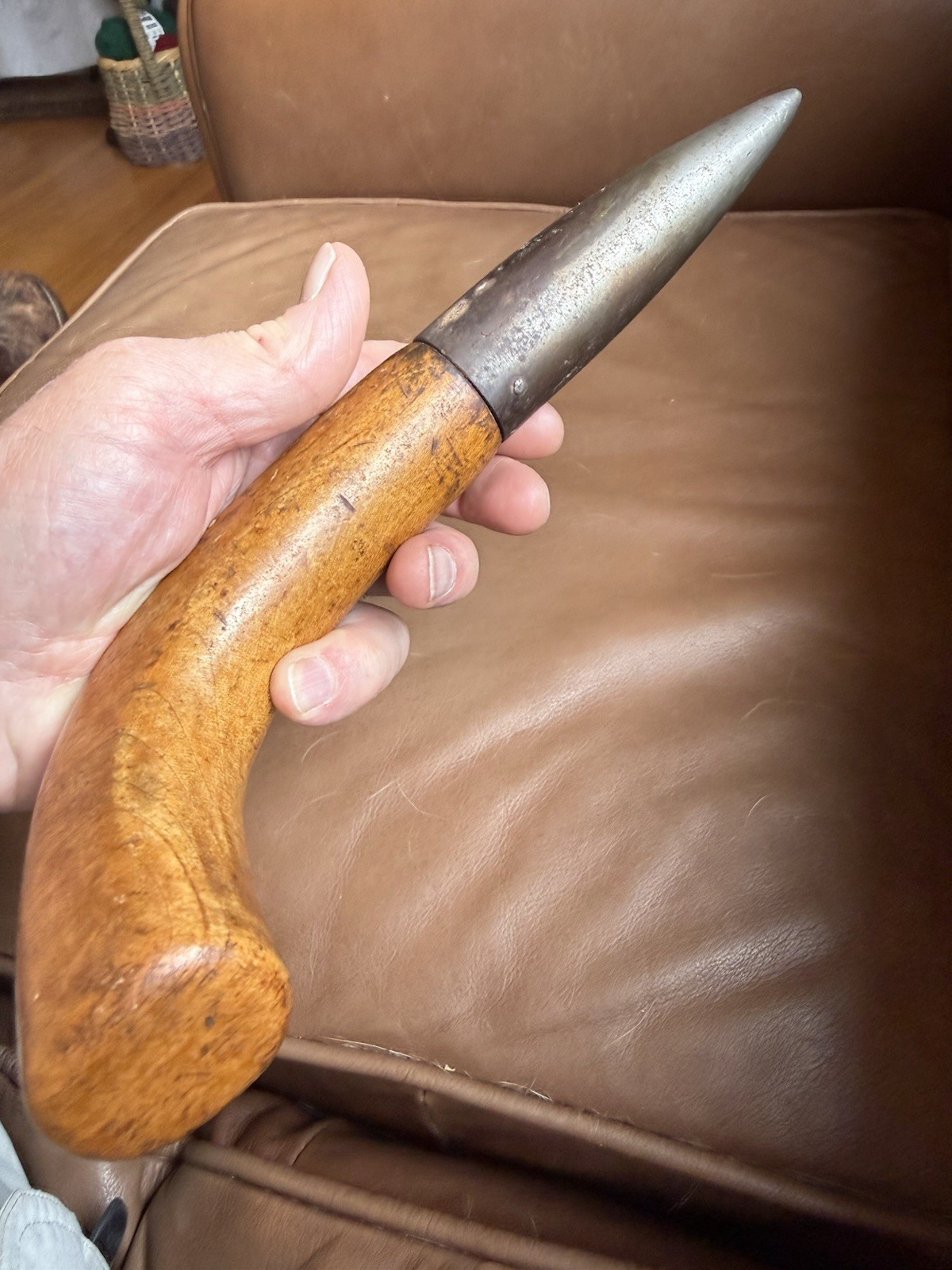 Antique Dibber/Dibbler, nice tool from the 1800s. worn hardwood handle