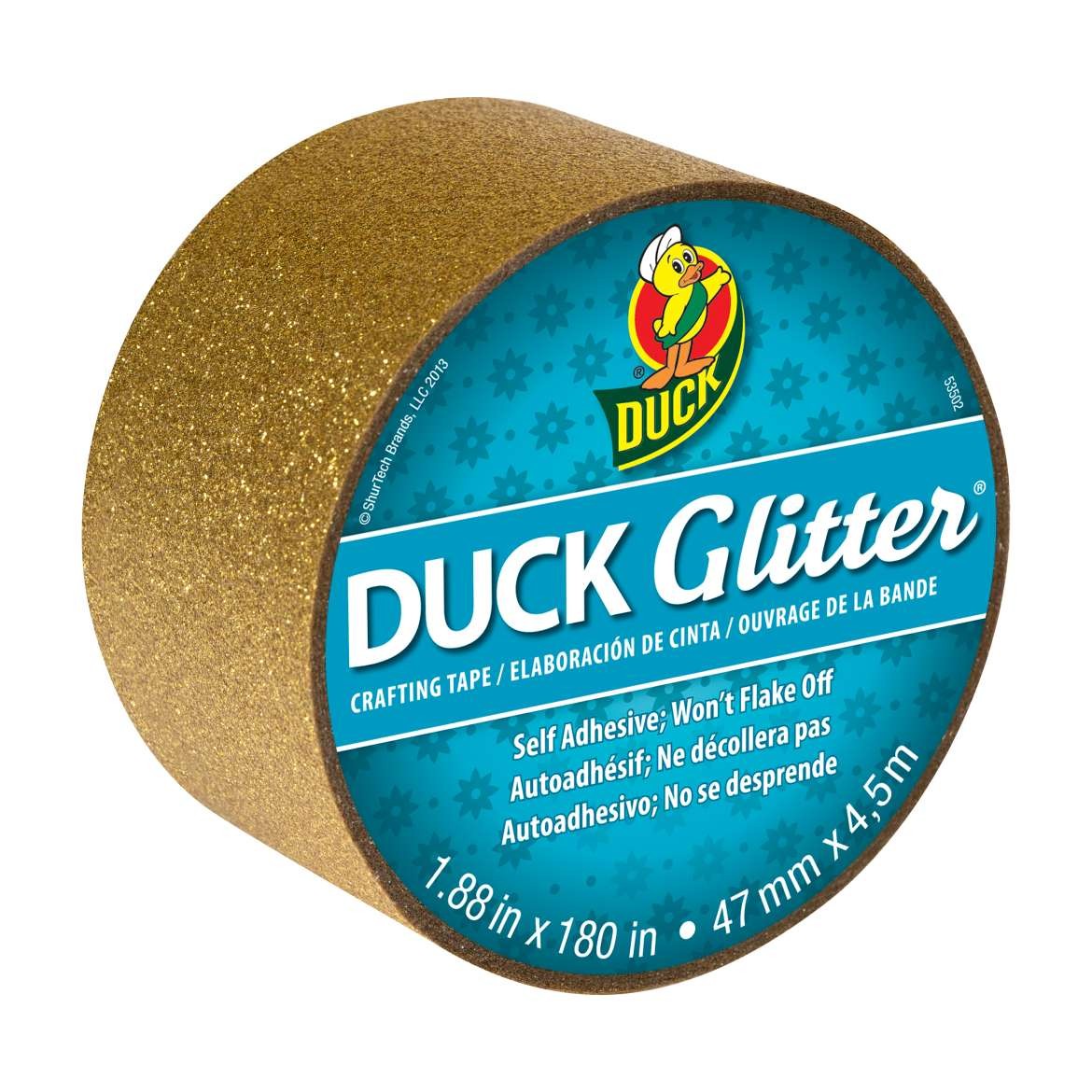 Duck Brand Glitter Crafting Tape: 1.88 in. x 15 ft. (Gold Sparkle)