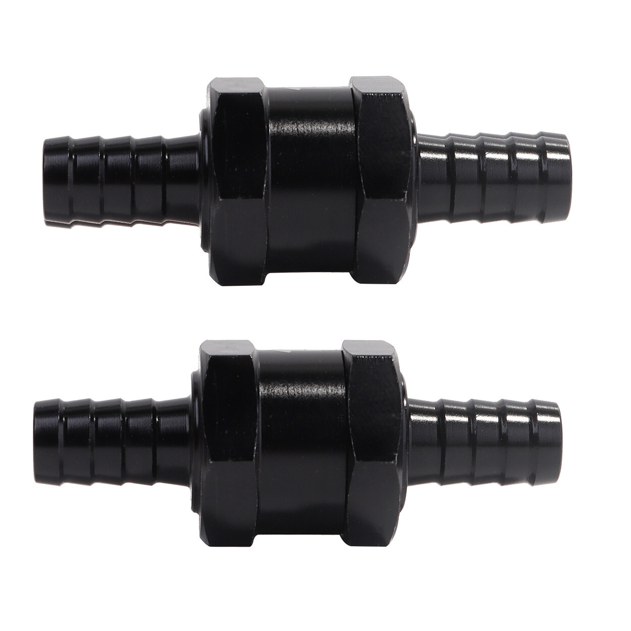 3/8" Fuel Check Valve One Way Inline Non Return Diesel Gasoline Black 10mm 2Pcs