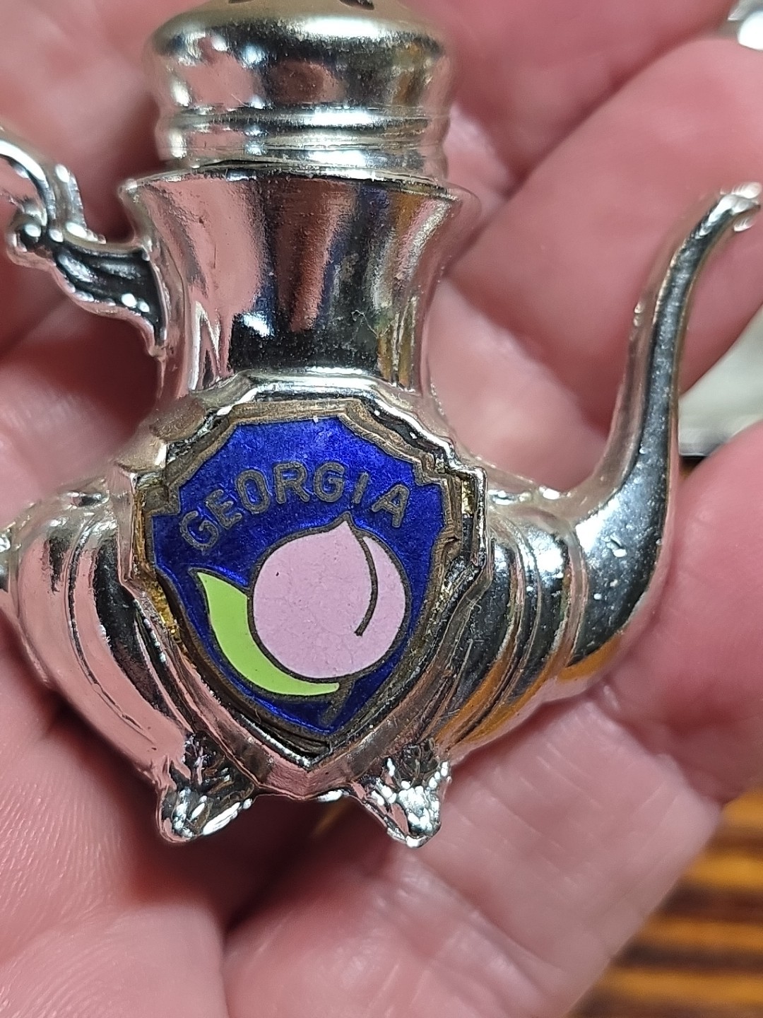 Vintage 1960s-70s Salt & Pepper Shakers Tea Set w/ Serving Tray Georgia