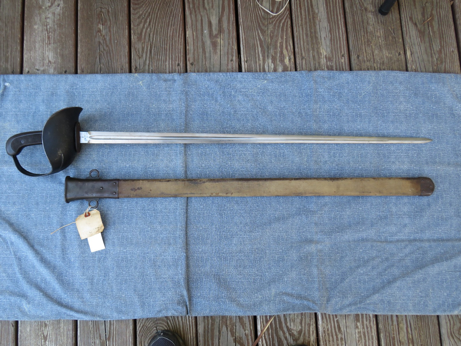 WWI US MODEL 1913 PATTON CAVALRY SWORD w SCABBARD DATED L.F.&C. 1918 EXCELLENT