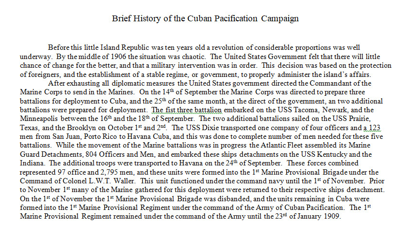 Pre WW I USMC 1906 Cuban Pacification #'d Campaign Medal Rim Number History Book