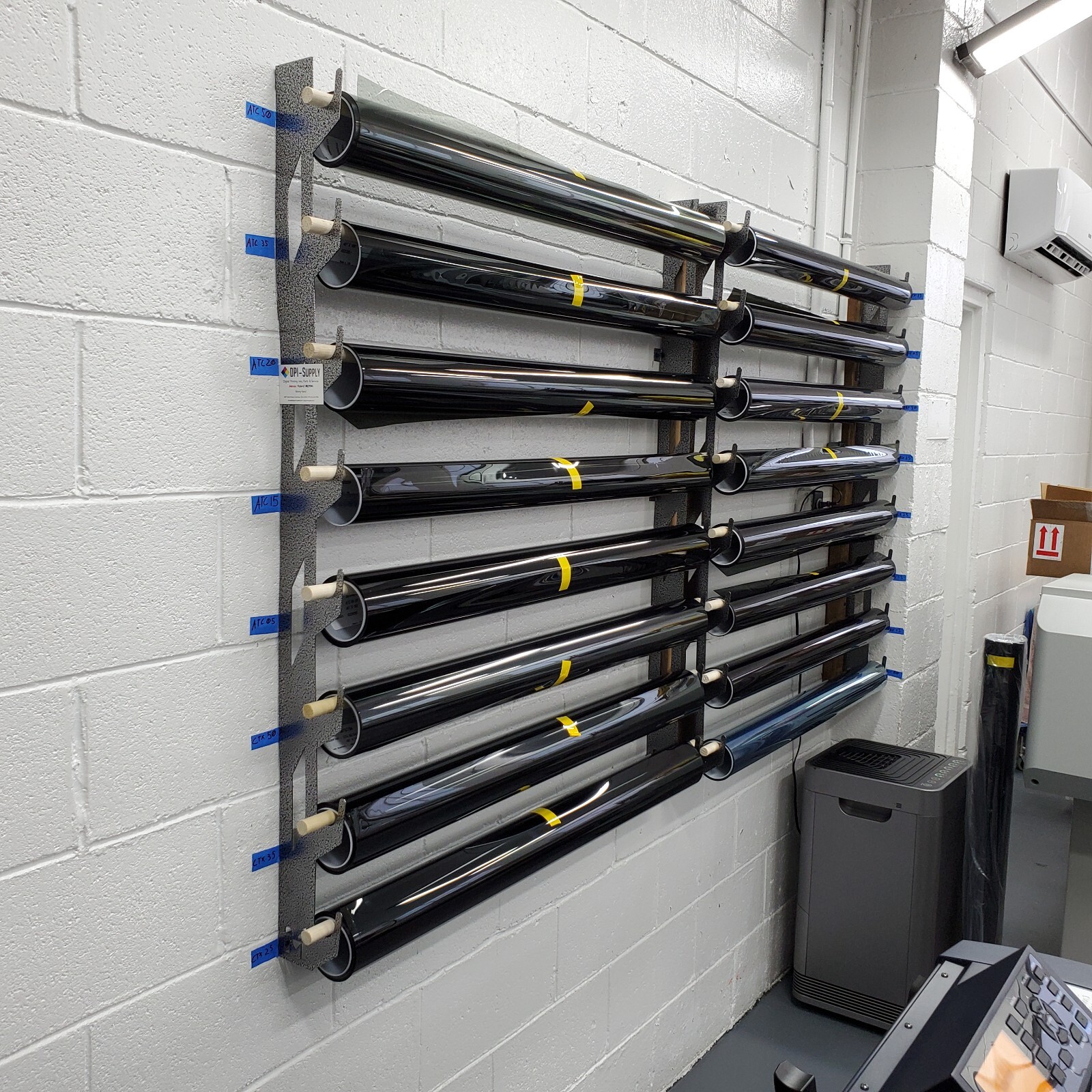 Wall Mounted Tint and Vinyl Wrap rack: The Perfect Solution for Organizing Your
