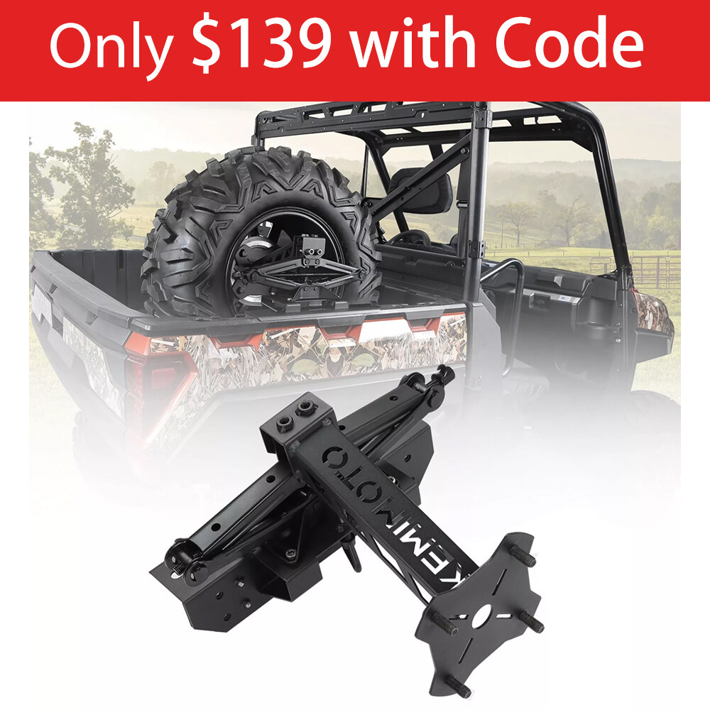 UTV Spare Tire Carrier Mount Bracket for Polaris Ranger 500 570 900 1000 XP Crew