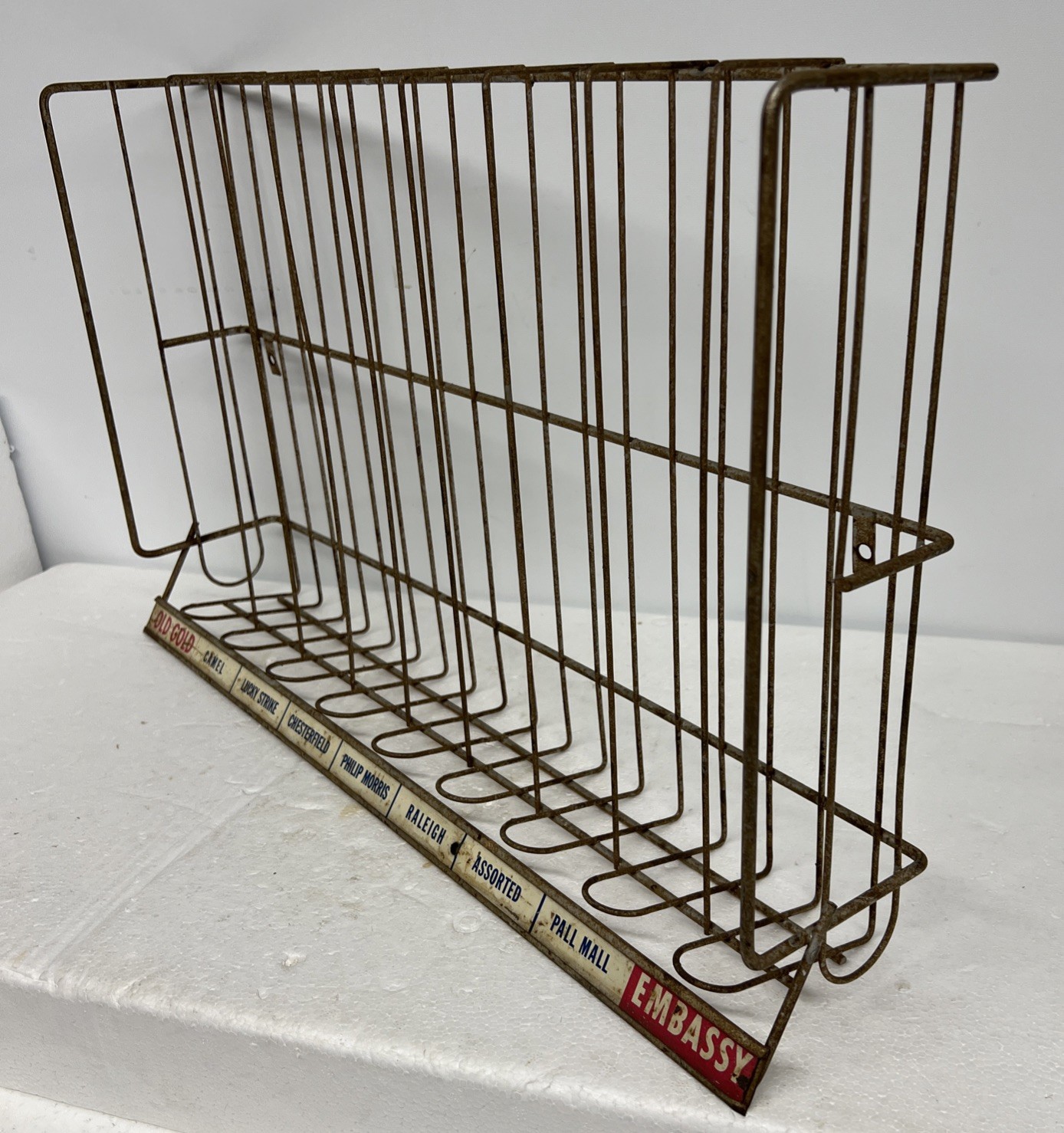 Metal Wire Rack Cigarette Advertising Display Vintage Country General Store 40s