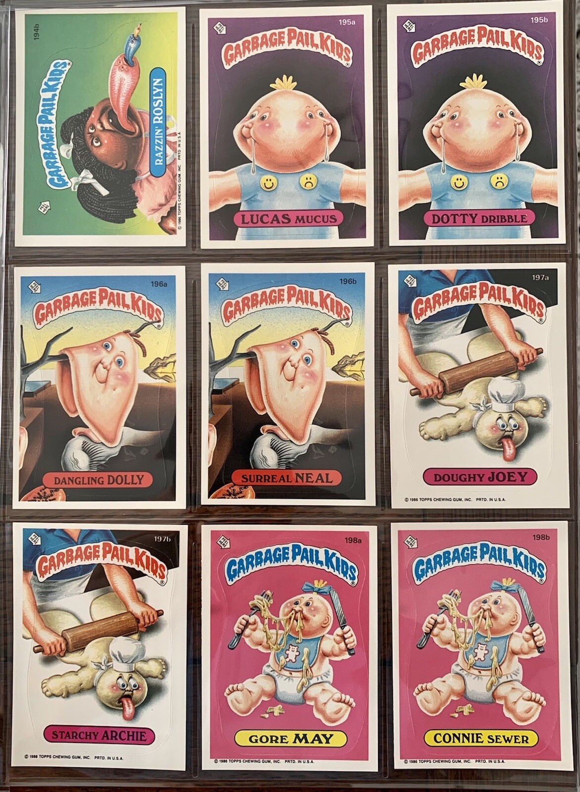 1986 GARBAGE PAIL KIDS OS5 ORIGINAL SERIES 5 COMPLETE 88 CARD VARIATIONS SET.