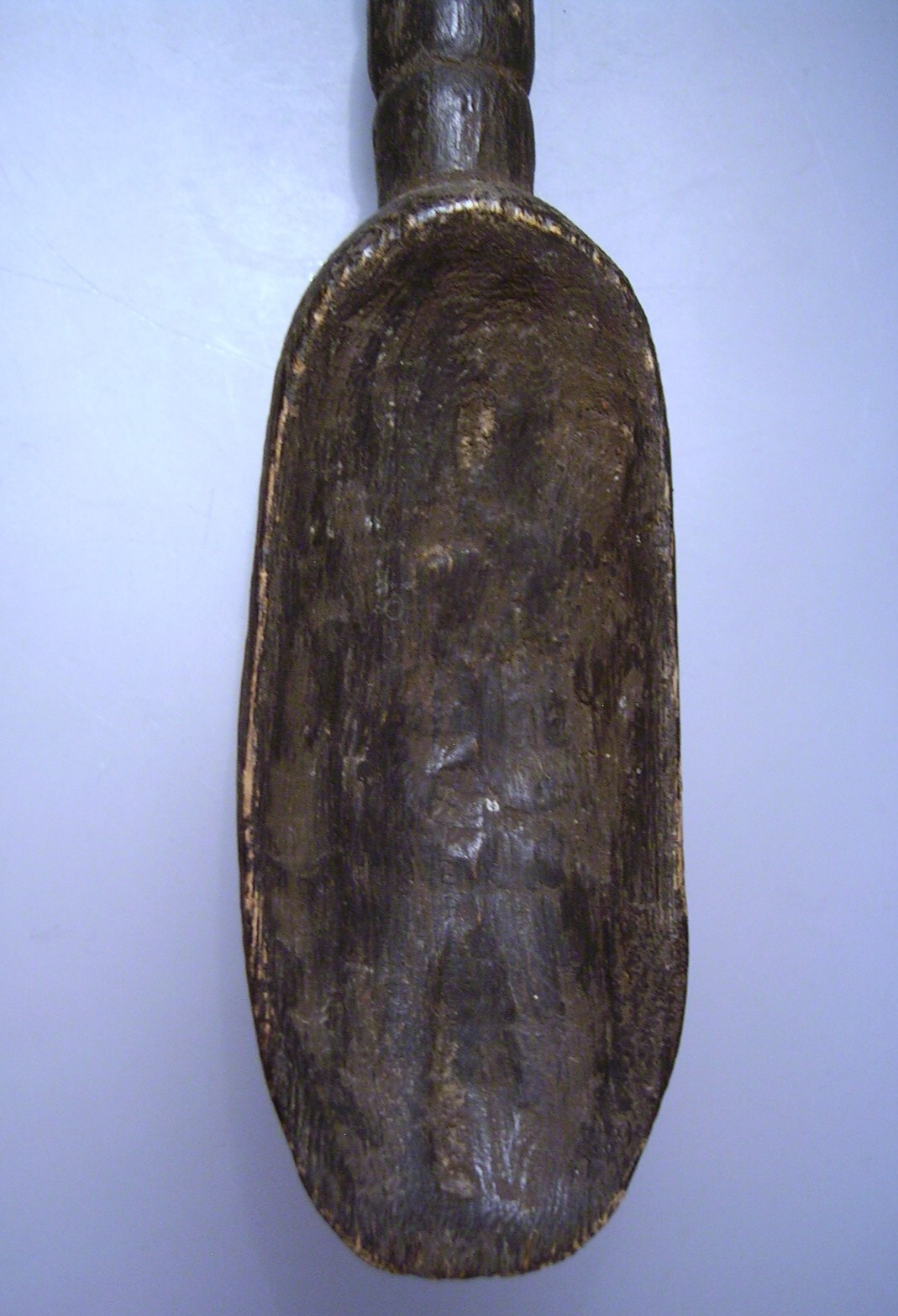 Hand Carved Authentic Wood African Tribal Head Handle Serving Spoon