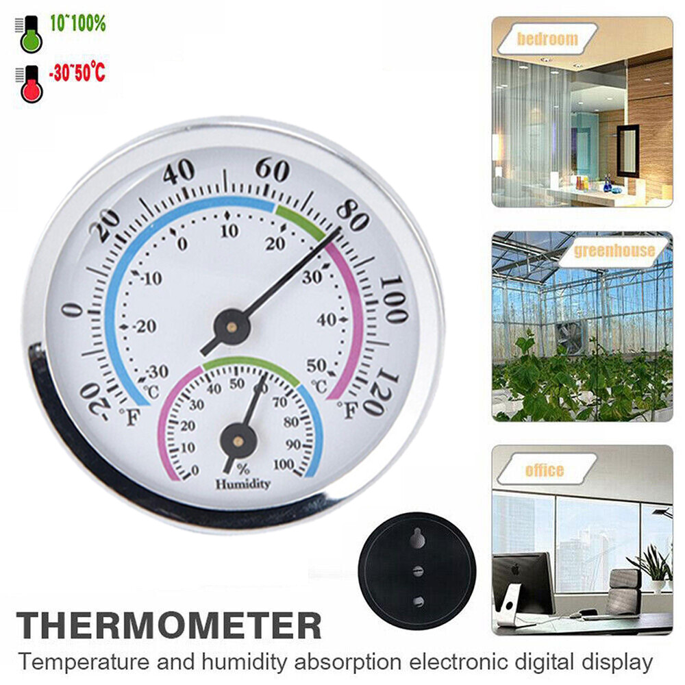 2pcs Analog Thermometer Hygrometer Humidity Meter Gauge Temperature Room Indoor