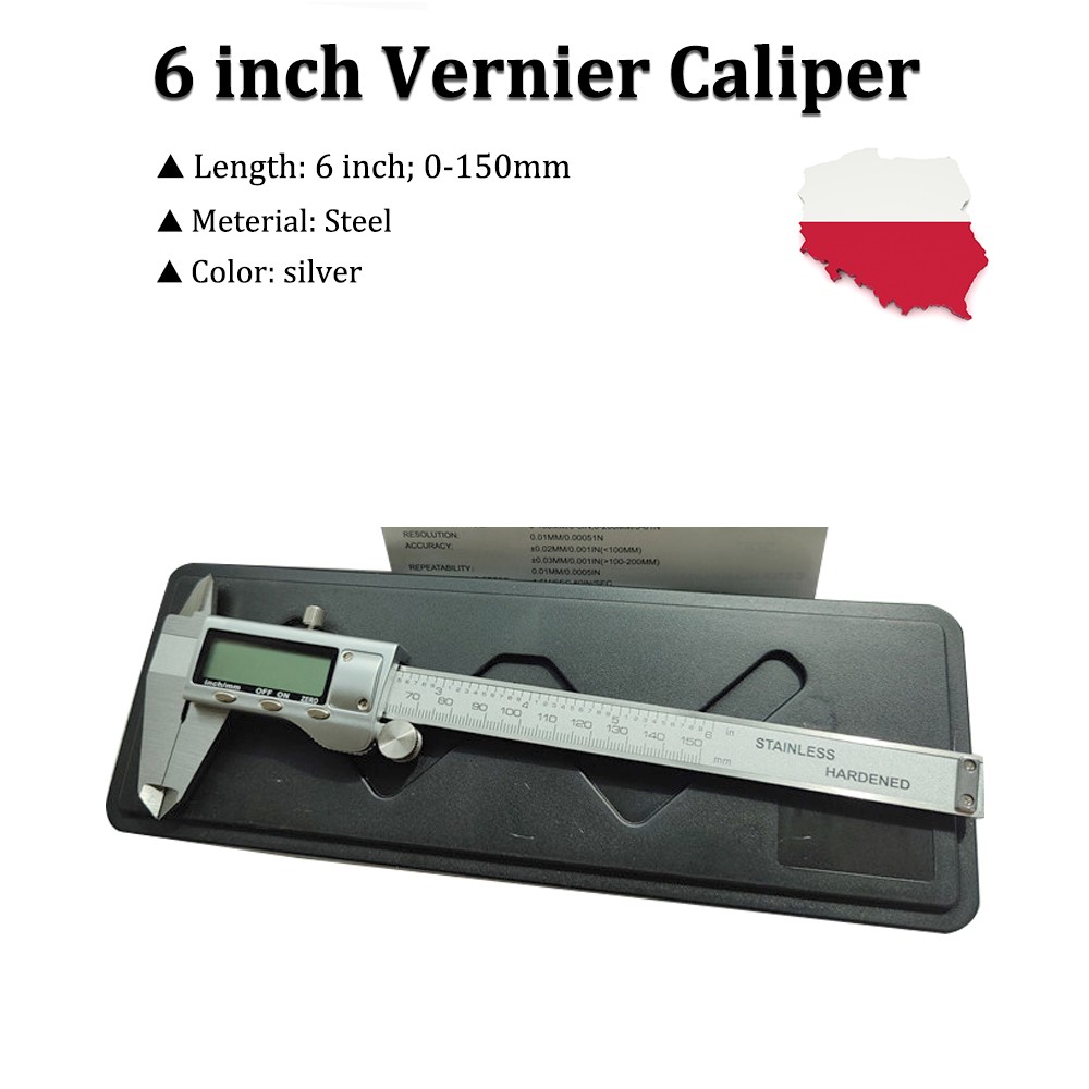 150mm Stainless Steel Caliper Vernier Micrometer Electronic Measuring Tool Ruler