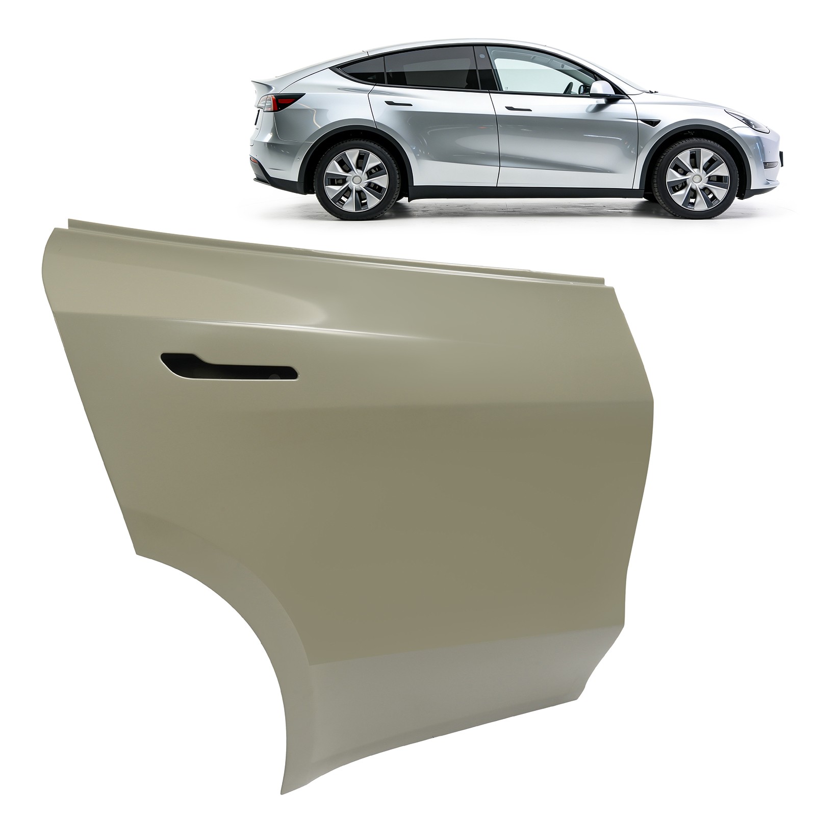 Rear Right Side Door For 2020-24 Tesla Model Y Gray Passenger Side 1493562-E0-A