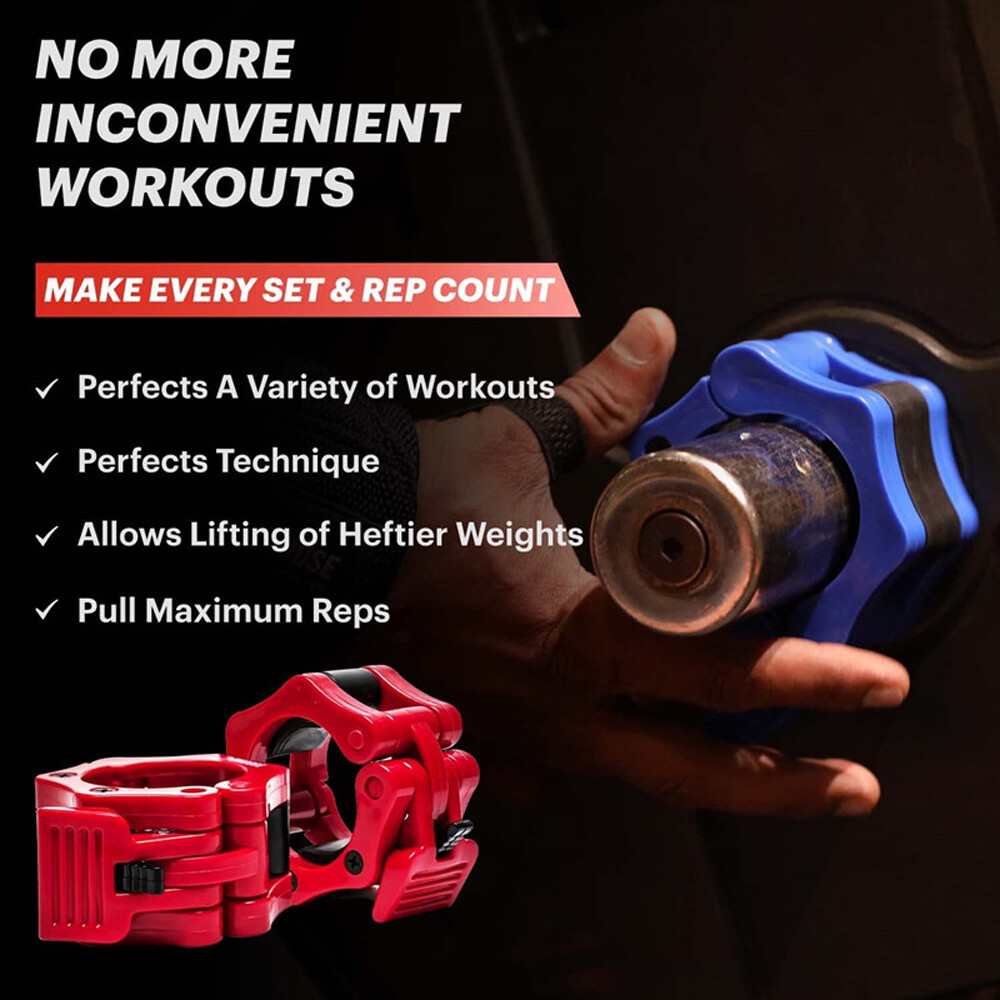 Olympic 1-2" Inch Barbell Clamps Quick Release Standard Bar Weight Plates USA