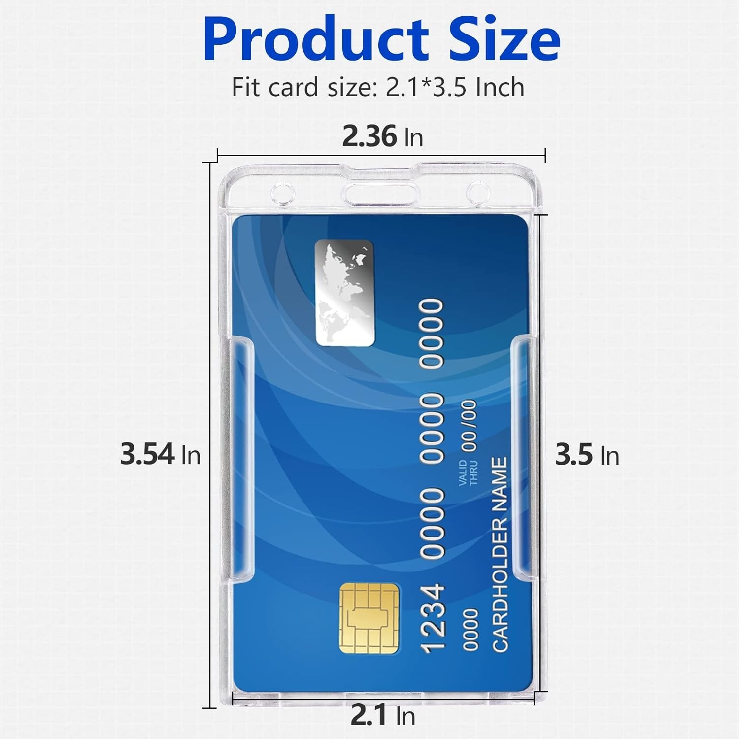 ID Badge Holder Heavy Duty PC Material High Clear Holds 2 Cards Suitable for All