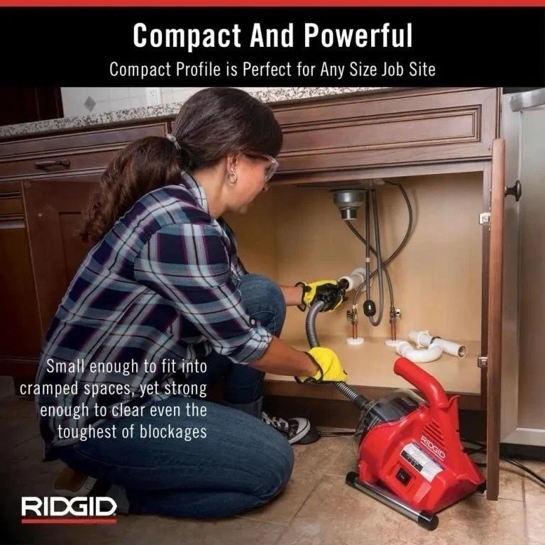 Ridgid 55808 Powerclear 120-Volt Drain Cleaning Snake Auger Machine