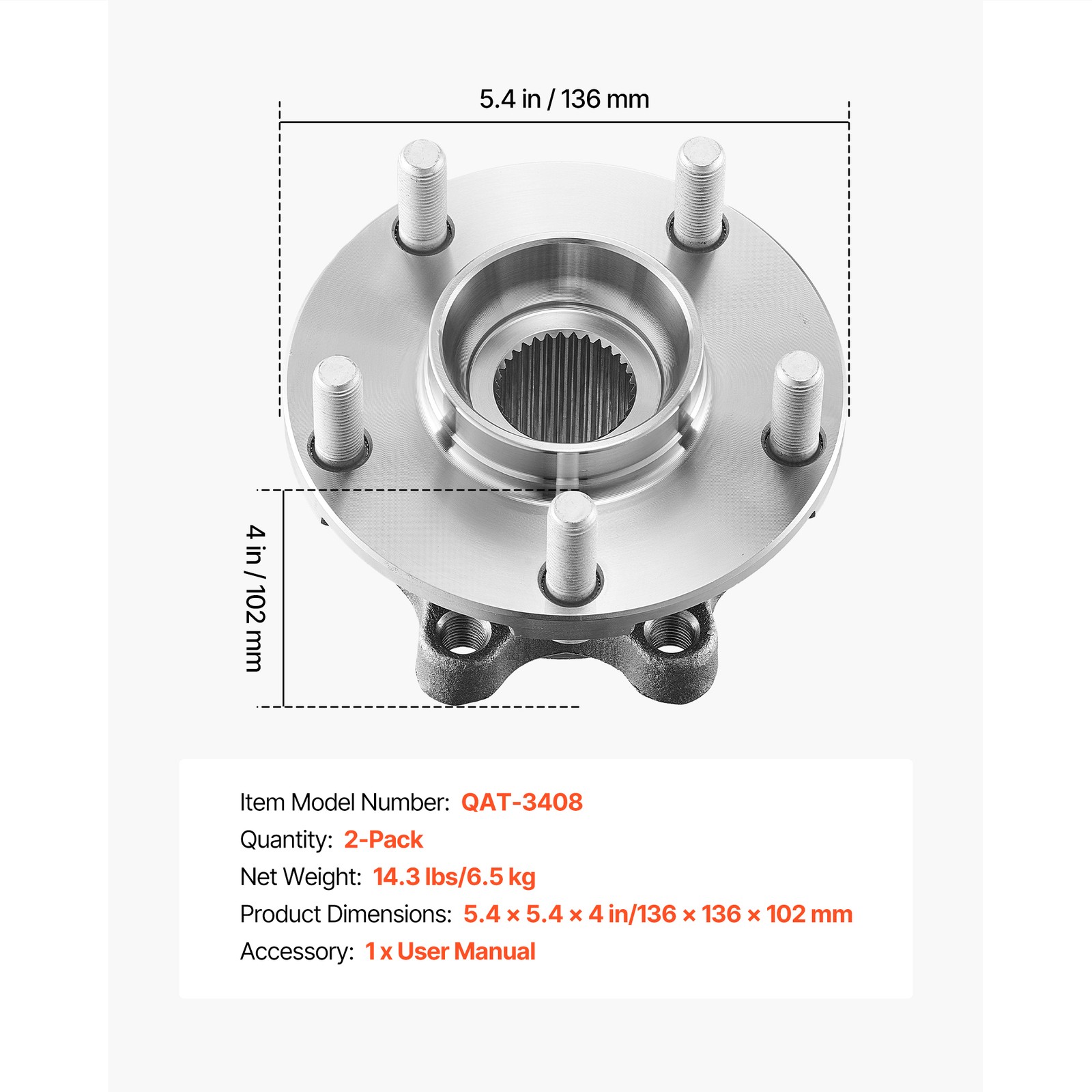 2PCS Front Wheel Bearings Hubs for Nissan Altima Maxima Murano Pathfinder JX35