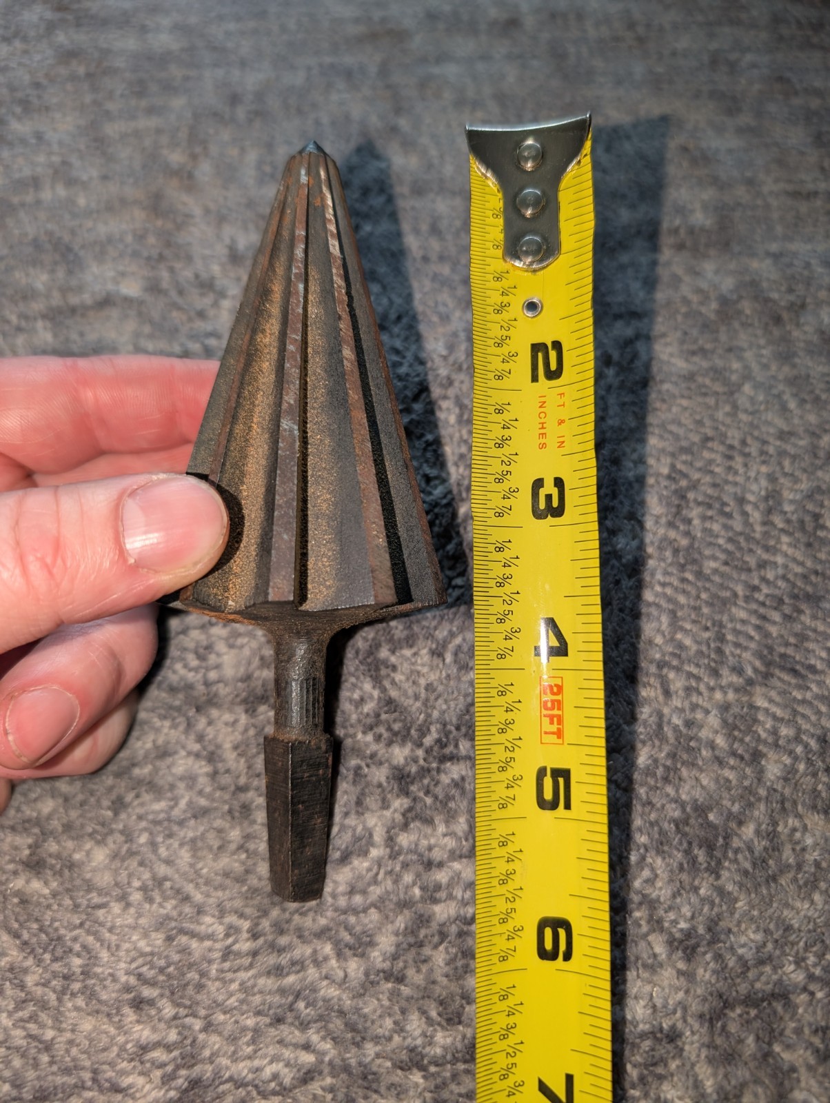 VTG Union Tools Pipe Burring Reamer 2 1/4" OD Spiral. 4 1/2" Length. USA Made.