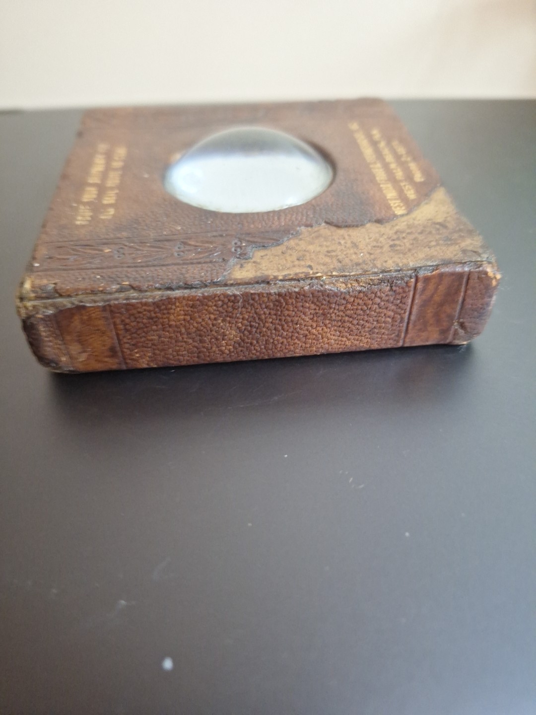 Vintage 1940's Domed Advertising Magnifying Glass Paperweight