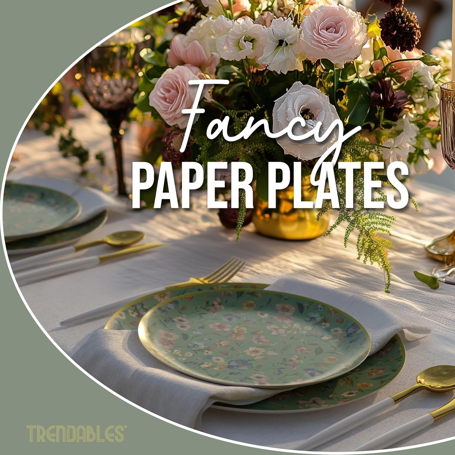 Fancy 8" & 10" Paper Plates for All Occasions - 32pc Floral