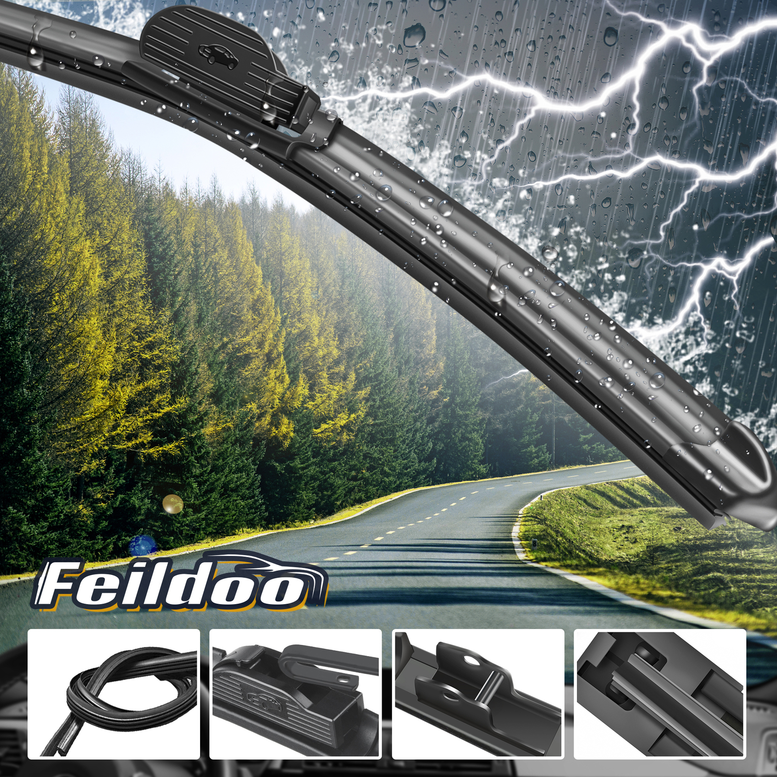 Feildoo 20"&20" Windshield Wiper Blades Fit For Ford F-150 1997-2007 Set of 2
