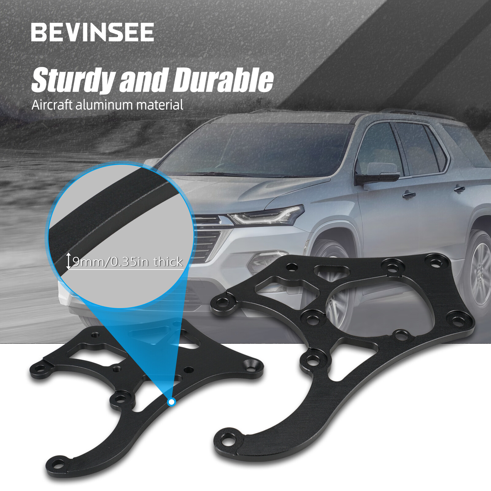 For Sanden 508 709 LS Truck Engines AC Compressor Bracket With Tensioner Kit