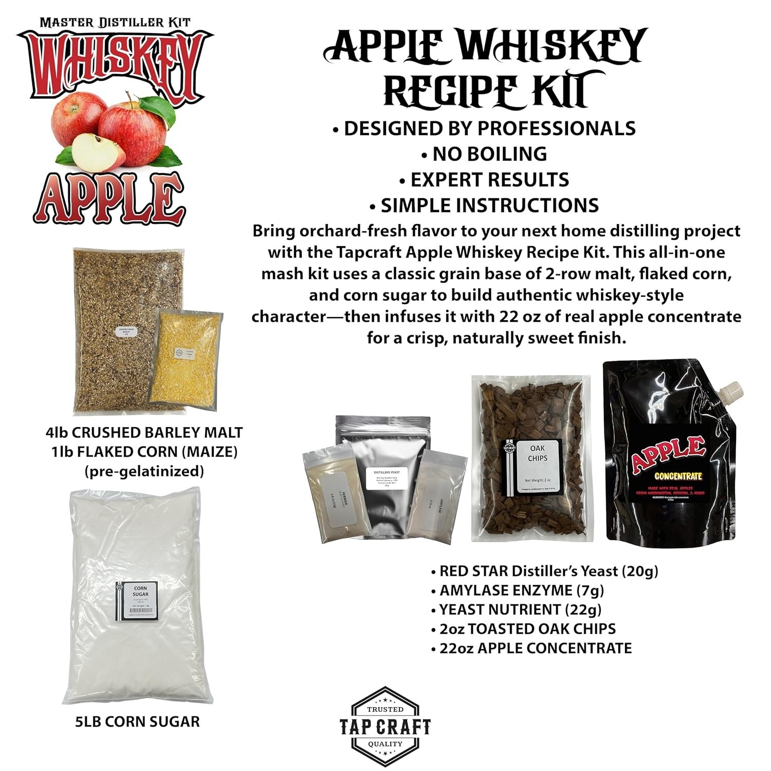 Apple Whiskey Recipe Mash Kit – Make Your Own Apple-Infused Whiskey at Home