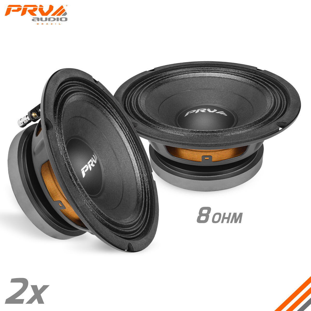 2x PRV 8" Midbass Speakers 8MB500 Pro Audio 8 Ohm 1000 Watts