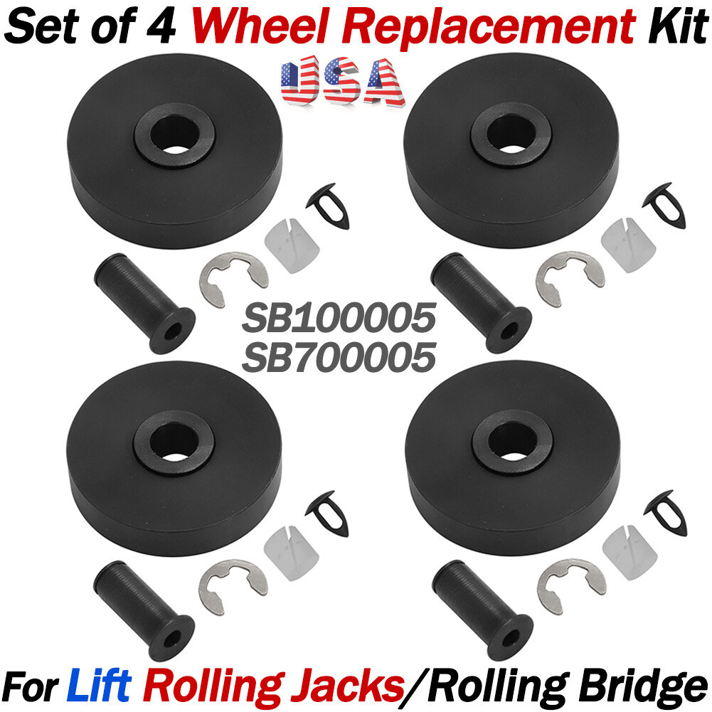 Wheel Kit with Clips for Lift Rolling Jacks / Rolling Bridge SB700005 / Set of 4